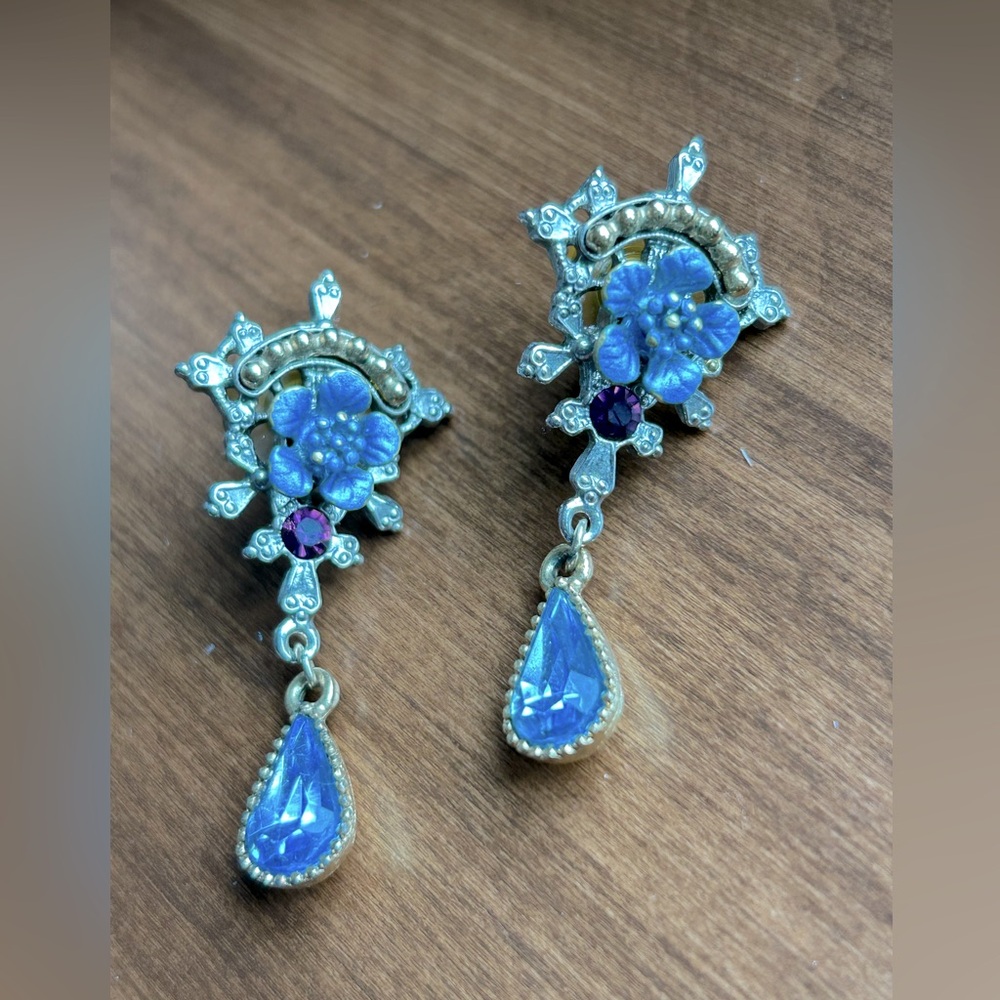 1928 earrings blue purple